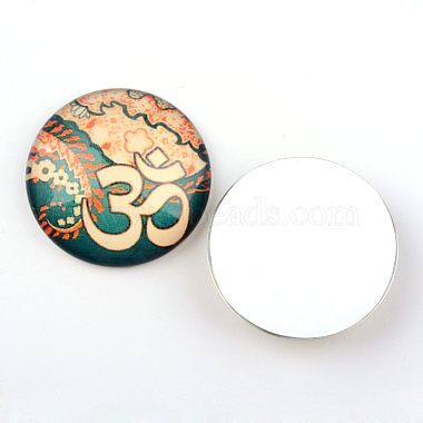 Yoga Thema Glas Cabochons(X-GGLA-L011-25mm-23)-2