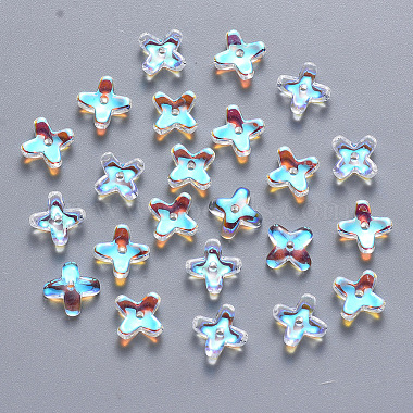 Clear AB Clover Glass Beads