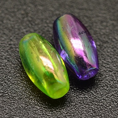 AB Color Plated Rice Electroplated Eco-Friendly Transparent Acrylic Beads(PACR-I002-M)-2