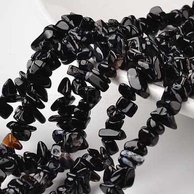 8mm Nuggets Black Agate Beads