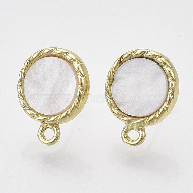 Golden Snow Flat Round Alloy Stud Earring Findings