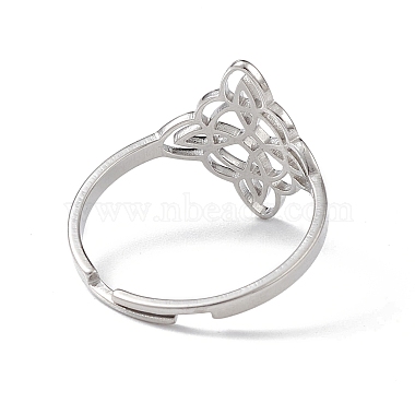 Sailor's Knot 304 Stainless Steel Hollow Adjustable Ring for Women(RJEW-E073-04P)-3