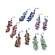 Natural Gemstone Chips & Lampwork Evil Eye Cluster Dangle Stud Earrings(EJEW-JE05040)-1