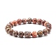 Natural Leopard Skin Jasper Round Beads Yoga Stretch Bracelet for Men Women(BJEW-JB06928)-2