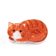 Cat Shape PVC Claw Hair Clips, for Girls Women Thick Hair, Orange Red, 43x81x44mm(PW-WG79825-01)