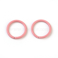 Iron Jump Rings, Open Jump Rings, Pink, 18 Gauge, 10x1mm, Inner Diameter: 8mm(IFIN-F149-B08)