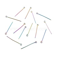 Ion Plating(IP) 304 Stainless Steel Eye Pins, Rainbow Color, 30x0.6mm, 22 Gauge, Hole: 1.6mm(STAS-E156-01M-03)