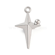 Alloy Charms, Cross, 12.5x6mm, Hole: 1.4mm(PALLOY-U003-08H-S)