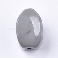 Resin Beads, Imitation Turquoise, Oval, Light Grey, 21x13x12mm, Hole: 2mm(RESI-T034-01A)