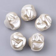 ABS Plastic Imitation Pearl Beads, Nuggets, Floral White, 22.5x20.5mm, Hole: 1.5mm, about 130pcs/500g(KY-T013-002A)