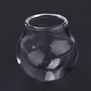 Handmade Blown Glass Globe Ball Bottles, for Glass Vial Pendants Making, Clear, 20.5~22x20mm, Half Hole: 11.5mm, Bottle Capacity: 4ml(0.14 fl. oz)(BLOW-R004-01)