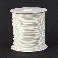 Eco-Friendly Korean Waxed Polyester Cord, White, 0.5mm, about 169.51~174.98 Yards(155~160m)/Roll(YC-P002-0.5mm-1125)