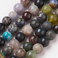 Natural Mixed Gemstone Beads Strands, Round, 8mm, Hole: 1mm, about 50pcs/strand, 15.3 inch(G-P307-01)