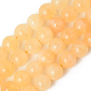 Natural Quartz Beads Strands, Dyed & Heated, Imitation Citrine, Round, 8~8.5mm, Hole: 1.2mm, about 48pcs/strand, 15.35 inch(39cm)(G-R479-8mm-08)