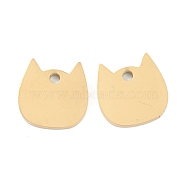 304 Stainless Steel Laser Cut Pendants, Stamping Blank Tag, Cat Head, Golden, 11.5x11.5x1.5mm, Hole: 1.6mm(STAS-P283-03B-G)