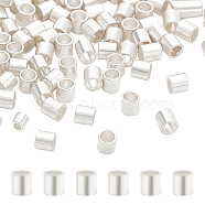 100Pcs 925 Sterling Silver Crimp Beads, Tube, Silver, 2x2mm, Hole: 1.4mm(STER-BC0001-87)