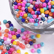 Baking Paint Glass Seed Beads, Round, Mixed Color, 2~2.3x1.5mm, Hole: 0.8mm, about 30000pcs/bag, about 450g/bag(SEED-Q025-2mm-J)