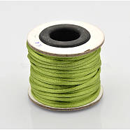 Macrame Rattail Chinese Knot Making Cords Round Nylon Braided String Threads, Satin Cord, Yellow Green, 2mm, about 10.93 yards(10m)/roll(NWIR-O001-A-15)