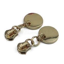 #5 Alloy Zipper Puller, for Garment Bag Accessories, Round, Light Gold, 4.5x2cm(PW-WG75343-25)