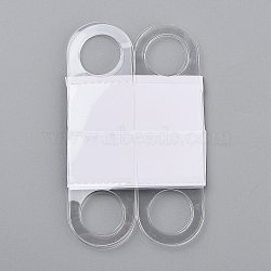 Transparent PVC Self Adhesive Hang Tabs, with Euro Slot Hole Foldable, for Store Retail Display Tabs, Clear, 5x3x0.05cm(X-CDIS-Z001-02A)