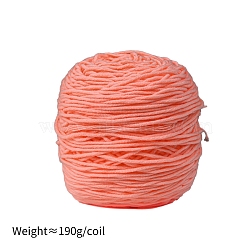 190g 8-Ply Milk Cotton Yarn for Tufting Gun Rugs, Amigurumi Yarn, Crochet Yarn, for Sweater Hat Socks Baby Blankets, Coral, 5mm(PW-WG89703-54)