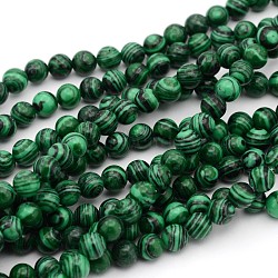 Gemstone Strands, Imitation Malachite, Round, Dyed, 4mm, Hole: 1mm, about 94pcs/strand, 15.5 inch(39.3cm)(G-G448-6)