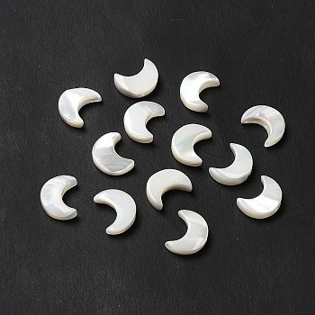Natural Freshwater Shell Beads, Moon, Seashell Color, 12x9.5x3mm, Hole: 0.9mm