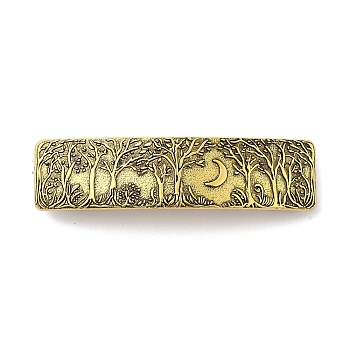 Vintage Retro Forest Moon Alloy Retro Hair Barrettes, Hair Accessories for Women & Girls, Tree, Antique Golden, 82x21x11mm