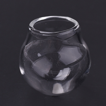 Handmade Blown Glass Globe Ball Bottles, for Glass Vial Pendants Making, Clear, 20.5~22x20mm, Half Hole: 11.5mm, Bottle Capacity: 4ml(0.14 fl. oz)