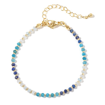 Colorful Summer Gemstone Beaded Bracelet for Women, European and American Style., 6-1/2~6-3/4 inch(16.5~17cm)