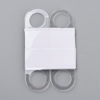 Transparent PVC Self Adhesive Hang Tabs, with Euro Slot Hole Foldable, for Store Retail Display Tabs, Clear, 5x3x0.05cm