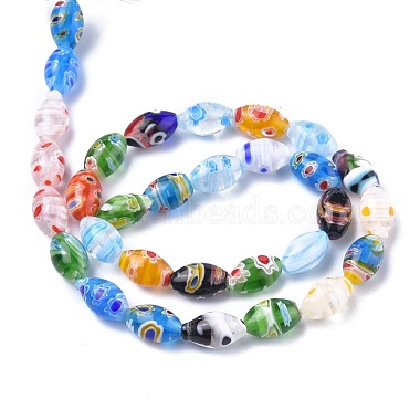 Oval Handmade Millefiori Glass Beads Strands(LK-R004-37)-2