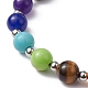 Bracelet de perles tressées en croix en pierres mélangées naturelles et synthétiques pour femmes(BJEW-JB09647)-4