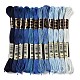 12 Skeins 12 Colors 6-Ply Polyester Embroidery Floss(OCOR-M009-01B-05)-1
