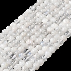 Nature Rainbow Moonstone Round Bead Strands, 3~4mm, Hole: 1mm, about 115pcs/strand, 15.75 inch(40cm)(G-M263-A-02B)