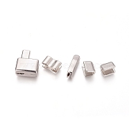 Clothing Accessories, Iron Zipper Repair Down Zipper Stopper and Plug, for Zipper Repair, Platinum, 17x13x6.5mm(IFIN-WH0051-67B-P)