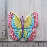 Butterfly Shape Computerized Embroidery Cloth Iron on/Sew on Patches, Costume Accessories, Pale Violet Red, 60x70mm(WG11256-06)