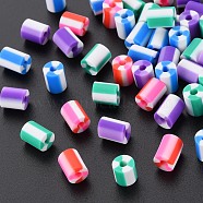 Fixed Mixed 4 Style Handmade Polymer Clay Beads, Column, Mixed Color, 5x3.5~7mm, Hole: 1.8mm(CLAY-S096-012C)
