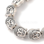 Tibetan Style Buddha Head Alloy Bead Strands, Lead Free, Antique Silver, 11x9x8mm, Hole: 2mm, about 19pcs/strand, 8 inch(X-TIBEB-O007-23-LF)