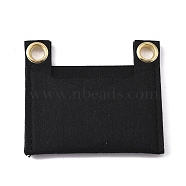 Felt Bags Organizer Insert, Mini Envelope Handbag Shaper Premium Felt, with Iron Grommets, Black, 9x8x0.5cm, Hole: 10mm(PURS-WH0001-46A-01)