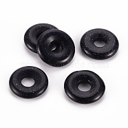 Synthetic Blue Goldstone Pendants, Donut/Pi Disc, 18x4.5~5.5mm, Hole: 5.5mm(G-T122-66H)