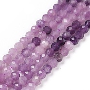 Natural Lilac Jade Beads Strands, Gradient Style, Faceted, Round, 3mm, Hole: 0.6mm, about 126pcs/strand, 15.16 inch(38.5cm)(G-C009-A04)