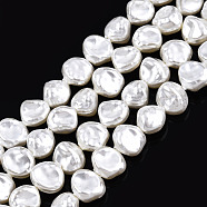 ABS Plastic Imitation Pearl Beads Strands, Nuggets, Creamy White, 7~7.5x7x5mm, Hole: 0.7mm, about 58pcs/strand, 15.35 inch(39cm)(KY-N015-14A)
