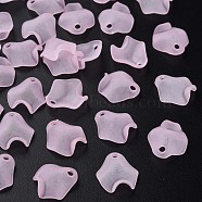 Transparent Acrylic Beads, Frosted, Petal, Pearl Pink, 15x14.5x5mm, Hole: 2mm, about 1700pcs/500g(MACR-S373-106-D05)