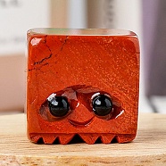 Natural Red Jasper Carved Healing Cube Figurines, Reiki Energy Stone Display Decorations, 15~20mm(PW-WG47986-03)