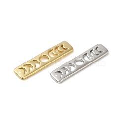 16Pcs 2 Colors Brass Moon Phase Bar Pendants, Long-Lasting Plated, Rectangle, Real Gold Plated & Real Platinum Plated, 20x5x1mm, Hole: 1.2mm(KK-BBC0004-44)