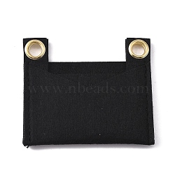 Felt Bags Organizer Insert, Mini Envelope Handbag Shaper Premium Felt, with Iron Grommets, Black, 9x8x0.5cm, Hole: 10mm(PURS-WH0001-46A-01)