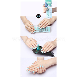 Glitter Solid Color Nail Polish Strips Stickers, with Nail File and Alcohol Pad, for Women Girls DIY Nail Art, Pale Turquoise, 14.5x7.5cm(MRMJ-Q013-01Q)