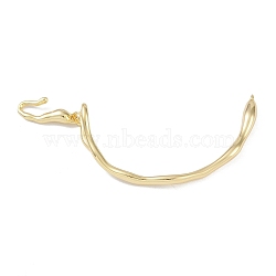 Brass Toggle Clasps, for Bracelet Making, Camber, Real 18K Gold Plated, 50.5x27x7mm, Hole: 1.2mm(KK-U020-08G)