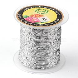 Round Metallic Thread, Embroidery Thread, 3-Ply, Gainsboro, 0.4mm, about 164.04 yards(150m)/roll(MCOR-L001-0.4mm-04)